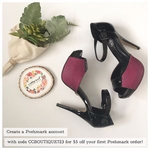 Rock & Republic Keith Pink Black & Hot Pink Heels